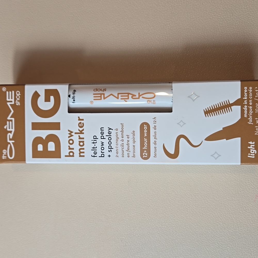 The Crème Shop Big Brow Marker Felt-Tip Brow Pen + Spooley (LIGHT)